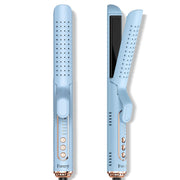 Farery Chill Set Soft-Air Curling Iron, 2-in-1 Hair Straightener & Curler, Upgraded Long Ceramic Barrel, Blue, 1 Inch FA316-Blue