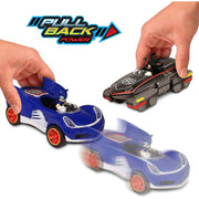 NKOK Sonic Transformed All-Stars Racing Pull Back Action Car Set, Sonic and Shadow, Blue and Black, 2-Pack