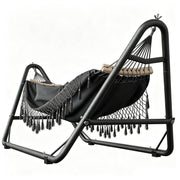 Yacona Hammock with Stand, Heavy Duty Steel Frame, Portable, Black, 600 lb Load Capacity