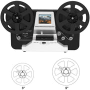 DIGITNOW M127-Silver 8mm & Super 8 Reels to Digital MovieMaker Film Scanner Converter Convert 3 inch and 5 inch 8mm Super 8 Film reels into Digital with 32 GB SD Card