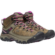 KEEN 1018178 Targhee III Mid Waterproof Hiking Boots for Ladies - Weiss/Boysenberry - 6M