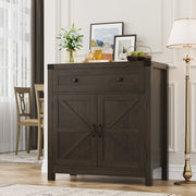 Homfa USATCN1052555 Farmhouse Buffet Cabinet with Drawer, Adjustable Shelf, Dark Brown