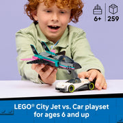 LEGO City Jet vs Car Building Toy, 259 Pieces, Multicolor, Ages 6+, 6585630