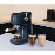 Thyme & Table TT1586R-ECOM Mini Espresso Machine, 15-Bar Pressure, 52mm Portafilter, 1-Hole Steam Wand, Atlantic Blue