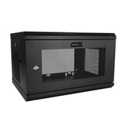 StarTech 9U Wall Mount Server Rack Cabinet, 2-Post, 15in Deep, 198lb Capacity, Black, RK9WALM