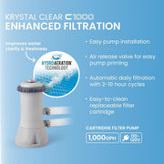 Intex C1000 Cartridge Filter Pump with Built-In GFCI, 110-120V, Efficient Pool Water Filtration
