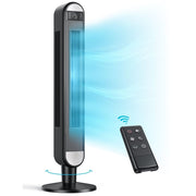 Dreo Tower Fan, 42-Inch Bladeless Standing Fan, 90 Oscillation, 6 Speeds, 4 Modes, Remote Control, 12-Hour Timer, Quiet 34dB Operation, LED Display