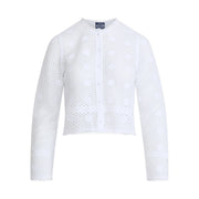 Scoop Womens and Womens Plus Crochet Flower Cardigan Sweater Lightweight Siz