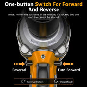 Gijjgole Cordless Impact Wrench, Brushless Motor, 300N.m Torque, 3000 RPM, 6.0 Ah Battery, Charger, 5 Sockets, Yellow