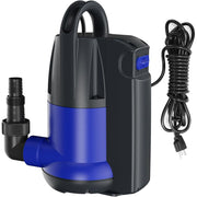 PANRANO WMST04JP750-2M/BL-1 Portable Sump Pump, 1 HP Motor, Corrosion-Resistant Thermoplastic, Built-in Overheating Protection, Includes 3 Plastic Adapters, Portable Design