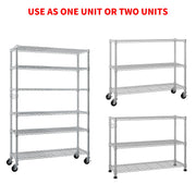 Ktaxon 6 Tier Wire Shelving With Wheels, 46