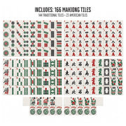 RealPlay Mahjong Game Set, Complete 166 Tile Set with Trays, Dice, Wind Indicator, Carry Bag