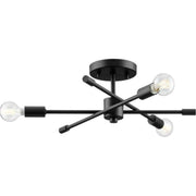 Avec Mondra Collection 18 Contemporary 3-Light Matte Black Semi Flush Mount Light - High-quality