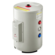 KFFKFF 6 Gallon Electric Tank Water Heater, 1600W, LED Heating Indicator, Knob Control, Top Outlet, Gray, FJI-POR-30S2