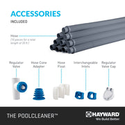 Hayward Poolvergnuegen Automatic Suction Pool Cleaner, Self-Adjusting Turbine, 2-Wheel, Gray, for In-Ground Pools up to 16 x 32 ft, W3PVS20GST