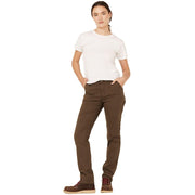 Carhartt Women's Rugged Flex Relaxed-Fit Straight Canvas Work Utility Pants, Mid-Rise, Utility Pockets, Stretch Waistband, Tarmac, Size 0 Tall, 105113