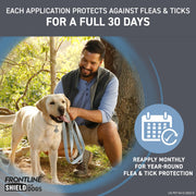 Frontline Shield Flea and Tick Treatment for Large Dogs 41-80 lbs, Waterproof Topical Formula, 6 Count, 855