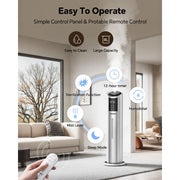 Lairy 8L Cool Mist Air Humidifier, Ultrasonic Technology, Top-Fill Tank, Digital Touch Panel, Built-In Aroma Box, Silver White