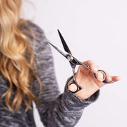 Olivia Garden SilkCut Professional Hairdressing Barber Kit XL, 7-Inch Shear and 6-Inch Thinner, Stainless Steel, Satin Finish, Silver, 640-SKCXL