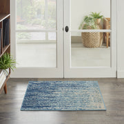 Nourison Passion Navy Light Blue Area Rug, Polypropylene, Loomed, Rectangle, 1 ft 10 in x 2 ft 10 in, PSN09