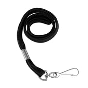 Baumgartens Sicurix Flat Lanyard with Metal J Hook, 3/8 in Wide, 36 in Long, Black, Pack of 100, 65619