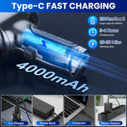 Boyun Daj Handheld Vacuum Cleaner, 15000Pa High Power, Cordless 7-in-1 Multifunctional, Silver, XC-B