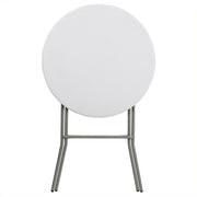 Flash Furniture 32'' Round Granite White Plastic Bar Height Folding Table