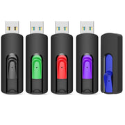 Kootion USB Flash Drive, 64GB Retractable Slide, USB 2.0, Multicolor, 5 Pack, U20064GBmulticolor5