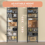 M MZG 8-Tier Adjustable Wire Shelving Unit, Heavy-Duty Carbon Steel, 23.6 in W x 13.8 in D x 79.5 in H, Black Matte Finish, A3560200AK802CB
