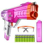 Prime Time Toys Dart Zone Max Venom Pro UV Color Change Half-Length Full-Auto Motorized Blaster, Shoots 7 Darts Per Second, Includes 24 Nitroshot+ Darts, Rechargeable Lithium-Ion Battery, Protective Eyewear, 6607-P