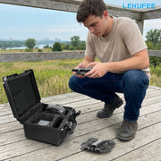 Lekufee Waterproof Hard Carrying Case with Custom EVA Foam Inserts for DJI Neo 2 Drone Fly More Combo, RC 2, RC N3, Goggles N3/3, RC Motion 3, Black DJI Neo 2 Hard Case