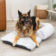 Best Friends by Sheri Bolster Nap Mat Dog Bed with Orthopedic Memory Foam, Removable Washable Cover, Frost, Large 36x21