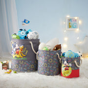 Idea Nuova Star Wars The Mandalorian Grogu Yoda Kids Fabric Round Nestable Storage Bin Set, 3-Piece, Polyester Canvas with Rope Handles, WK330520