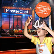 Abacus Brands VR MasterChef Junior Virtual Reality Kids Cooking Kit with 21 Pieces, Interactive Recipe Book, STEM Learning, VR Goggles, Ages 8 and Up