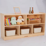 Sweet Time Montessori Bookshelf Storage Organizer Book Shelf for Child Playroom Preschool Classroom, 5 Section