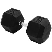 BalanceFrom Rubber Encased Hex Dumbbells, 90 lbs Single, Black