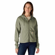 Carhartt Women's TENCEL Fiber Series Loose Fit Full-Zip Sweatshirt, Avery Fern, Large, 106837