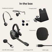 Jabra Engage 55 SE Convertible Wireless Headset, Noise-Cancelling Microphone, DECT Wireless Range 150m, USB-A Adapter, Black, 9655-415-125