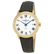 Raymond Weil Maestro Automatic Watch, 40mm Yellow Gold PVD Stainless Steel Case, Black Genuine Calfskin Leather Strap, Swiss Automatic Movement, 2237-PC-00659