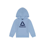 Reebok Toddler Boys Fleece Pullover Hoodie, Placid Blue, Soft Cotton-Polyester Blend, Hooded Sweatshirt, Sizes 12M-5T, RET243FH01017