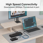 Plugable Thunderbolt 4 Docking Station, 13-Port USB-C Hub, Dual 4K 60Hz HDMI, Single 8K Display, 100W Charging, Gigabit Ethernet, SD Card Reader, Black, TBT4-UD5