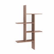 Danya B Contemporary Industrial Floating Wall Shelf, Weathered Oak, 40 in H x 24 in W x 5.75 in D, 4-Tier Cantilever Design, XF160708OK