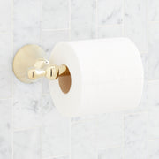 Signature Hardware 498226 Traditional Wall Mounted Toilet Paper Holder Polished Brass Bathroom Hardware and Accessories Bathroom Hardware Toilet Paper