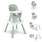Delta Children Jeep Milestone 6-in-1 Convertible High Chair with Adjustable Tray, Sage Green, 23411-2446