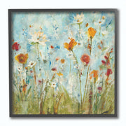 Stupell Industries Abstract Summer Wildflowers Framed Giclee Texturized Wall Art, Multicolor, 12 x 12 in, Ebony Wood Grain Frame CCP-171 FR 12X12