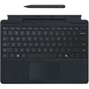 Microsoft Surface Pro Keyboard with Slim Pen, Black Alcantara Fabric, Large Glass Touchpad, Copilot Key, Bluetooth, 8X8-00141