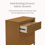 Delta Children Phoebe Baby Dresser with Interlocking Drawers, Modern Wood Combo Style, Chestnut or Bianca White