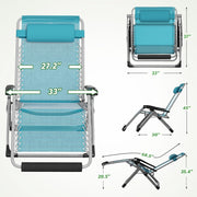 PNKKODW 33 XXL Zero Gravity Chair Reclining Lounge with Removable Cushion and Headrest, Upgraded Locking System, Footrest, Light Blue