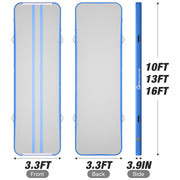 Funtok 10' Inflatable Air Gymnastics Training Mats, Blue - Material: PVC