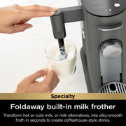 Ninja Pods & Grounds Specialty Single-Serve Coffee Maker, K-Cup Compatible, 4 Brew Styles, Built-In Frother, Gray, PB050